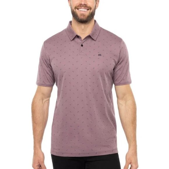Travis Mathew Tourism Golf Polo Shirt Mens XL Purple Geometric Short Sleeve V07X - Picture 1 of 7